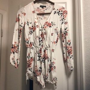 White floral Kendall and Kylie romper